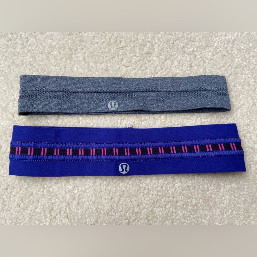 lululemon athletica headbands - Purple with black and pink pattern and Gray